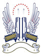 gun and bullet emblem