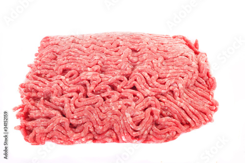 Photo: Ground Beef Isolated on White Ground Beef Isolated on White