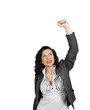 Young woman celebrating a business victory