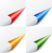 Colored paper curled corners, vector illustration