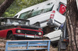 Crashed Cars after Flood Disaster