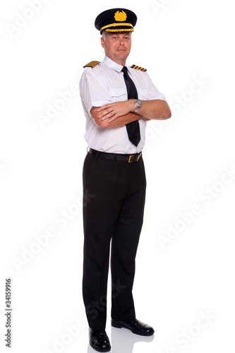Photo: Airline pilot arms folded Airline pilot arms folded