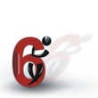Illustration: Figur mit Zahl 6 Figur mit Zahl 6