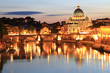 San Angelo Bridge and Vatican at night