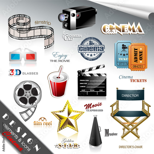 Vector: Cinema Design Elements and Icons Cinema Design Elements and Icons