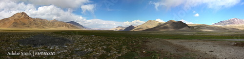 Photo: Wide open spaces on Pamir mountains plateau Wide open spaces on Pamir mountains plateau