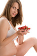 Pregnant woman eating strawberries Pregnant woman eating strawberries