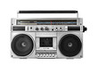 retro ghetto blaster isolated with clipping path