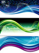 Set of abstract technology wave background/banner. Set of abstract technology wave background/banner.