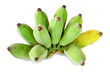 Bananas bunch still green isolated on white background