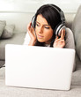 young woman listening to music young woman listening to music