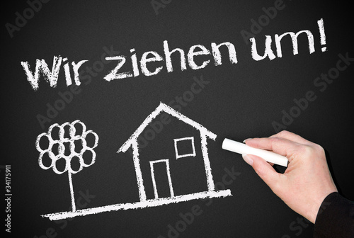 Illustration: Wir ziehen um ! Wir ziehen um !