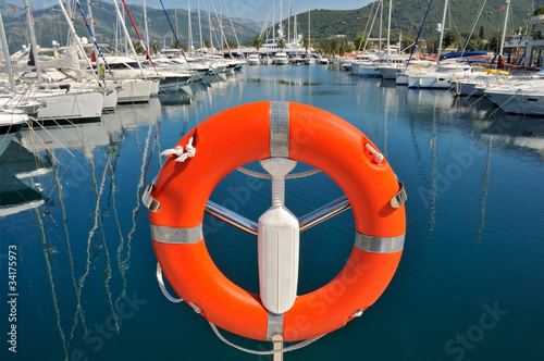 Photo: Safety buoy in marina Safety buoy in marina