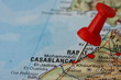 Pushpin on the map - Casablanca, Morocco Pushpin on the map - Casablanca, Morocco