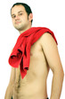 Beautiful muscular man with the towel.