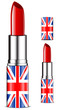 abstract UK lipsticks isolated on white background