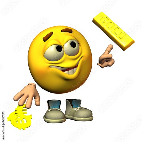 Illustration: Smilie gibt Gold den Vorrang Smilie gibt Gold den Vorrang