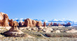 Arches National Park with La Sal Mountains, Utah, USA