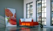 Wohndesign - rotes Sofa im Loft