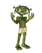 Toon Alien mit befremdeter Pose