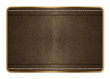 Etiquette cuir marron cerclé doré
