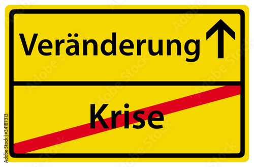 Vektor: Veränderung nach der Krise Schild Ortsausgangsschild Veränderung nach der Krise Schild Ortsausgangsschild