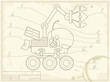 blueprint with the scheme of planet rover