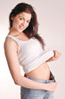 Girl happy with her diet`s results