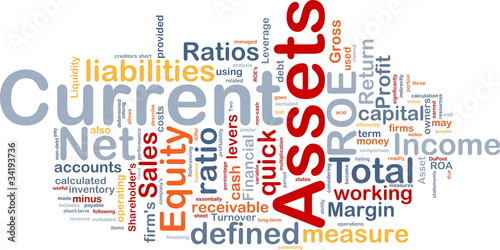 Illustration: Current assets background concept Current assets background concept
