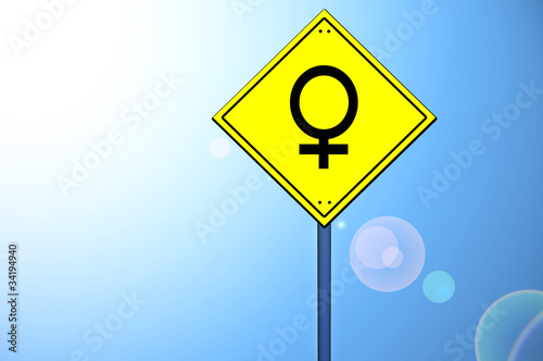 Illustration: Female gender on road sign Female gender on road sign