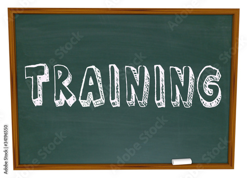 Photo: Training Word on Chalkboard - Get Trained in New Skills Training Word on Chalkboard - Get Trained in New Skills