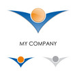 Logo dip in the pool, sun in the sea # Vector
