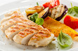 Grilled meat and vegetables