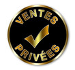 Label ventes privées noir et or