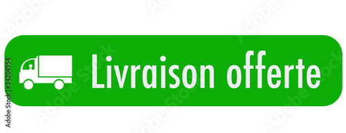 Illustration: bouton - livraison offerte - vert bouton - livraison offerte - vert