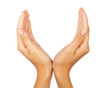 Cupped hands of a beautiful female Cupped hands of a beautiful female