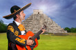 Charro Mariachi playing guitar in Chichen Itza Charro Mariachi playing guitar in Chichen Itza