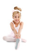 Ballerina little ballet children dancer stretching sitting