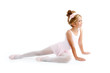 Ballerina little ballet children dancer stretching sitting
