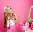 hairdresser blond fashion doll girl with hair curler