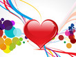 abstract coloful heart with wave