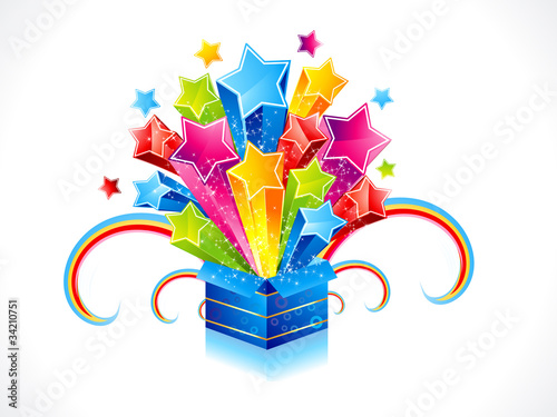 Vector: abstract colorful magic box with star abstract colorful magic box with star