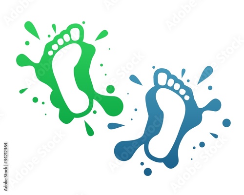 Vector: Footprints step into paint Footprints step into paint