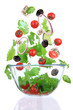 Fresh salad with vegetable in motion. Fresh salad with vegetable in motion.