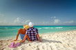 Photo: Couple in hug looking together on the Caribbean Sea Couple in hug looking together on the Caribbean Sea