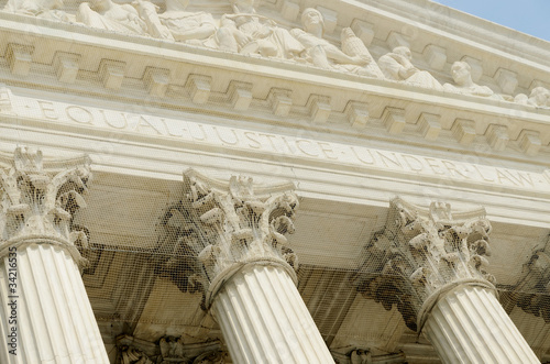 Photo: US supreme court portico detail US supreme court portico detail