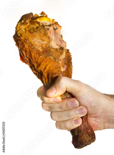 Photo: Turkey Leg On Male Hand Turkey Leg On Male Hand