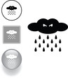 angry raining cloud symbol sign and button angry raining cloud symbol sign and button