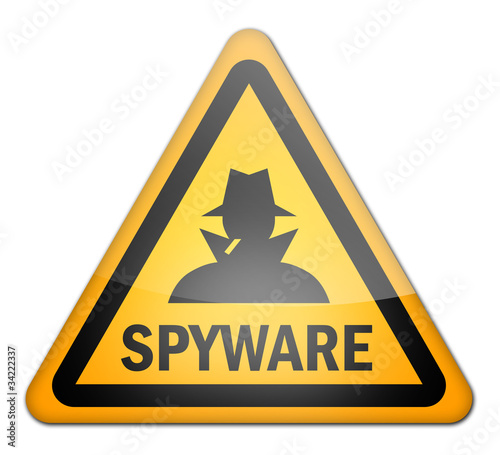 Illustration: Hazard Sign "Spyware" Hazard Sign "Spyware"