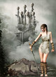 warrior and dead dragon